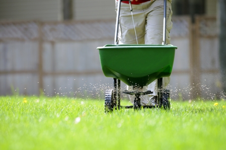 Yard fertilizing.