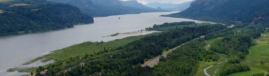 lake and mountains